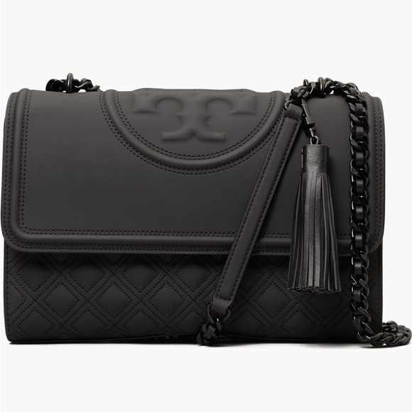 Tory Burch Fleming Matte black convertible bag - Picture 1 of 8